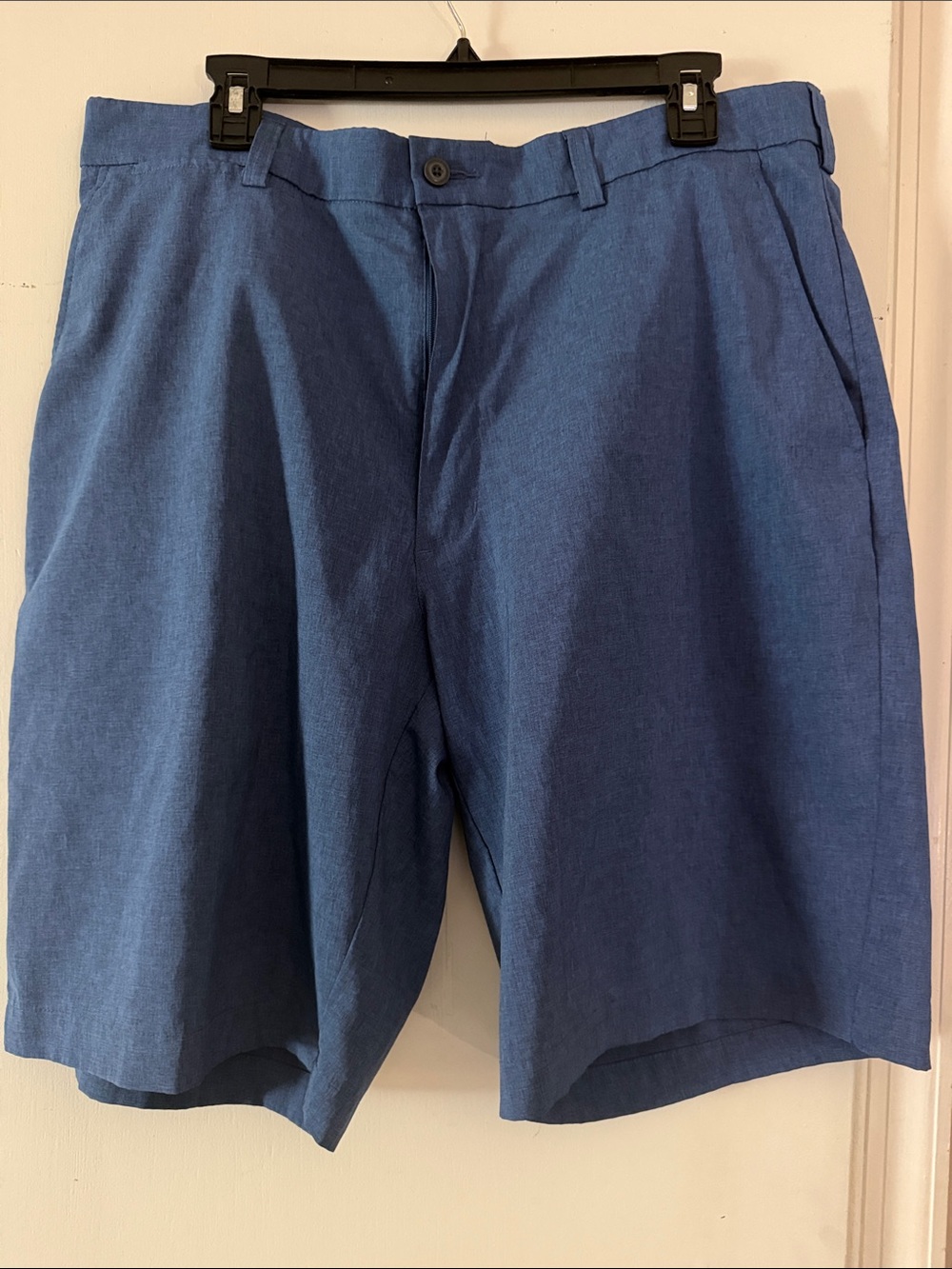 Men's Flat Front Blue Casual Shorts